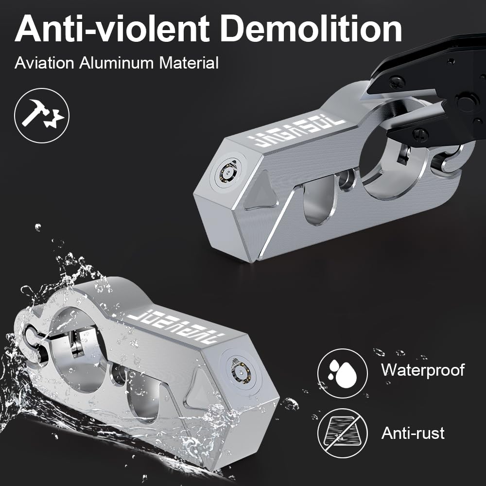 Motorcycle Helmet & Brake Lock Combo - Anti-Theft Handlebar Lock for Scooters, ATV, Dirt Bikes - Secure Parking Protection