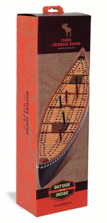 Handcrafted Wooden Canoe Cribbage Board - Portable Travel Game for Camping, Boating & Outdoor Adventures