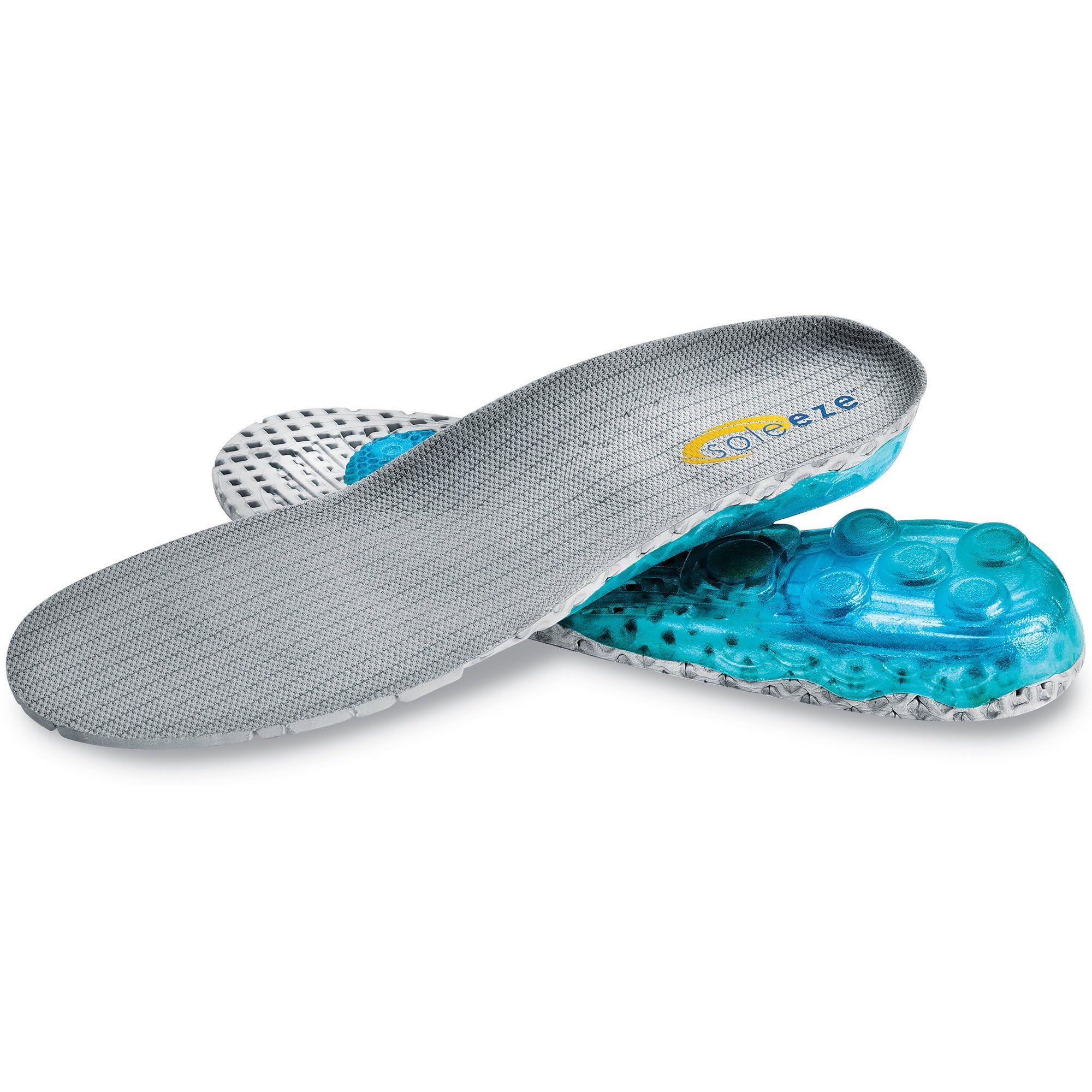 Spring Loaded Shoe Insoles for Men & Women - Shock Absorbing Orthotic Inserts - X-Large Size - Perfect for Running, Walking & Standing All Day (Soleeze)