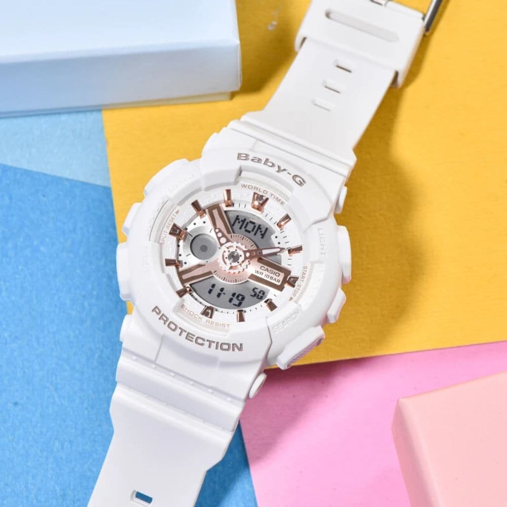CASIO BABY-G BA-110RG-7ADR Women's Digital Sport Watch with Shock Resistance & LED Light - Perfect for Running, Swimming, and Outdoor Activities
