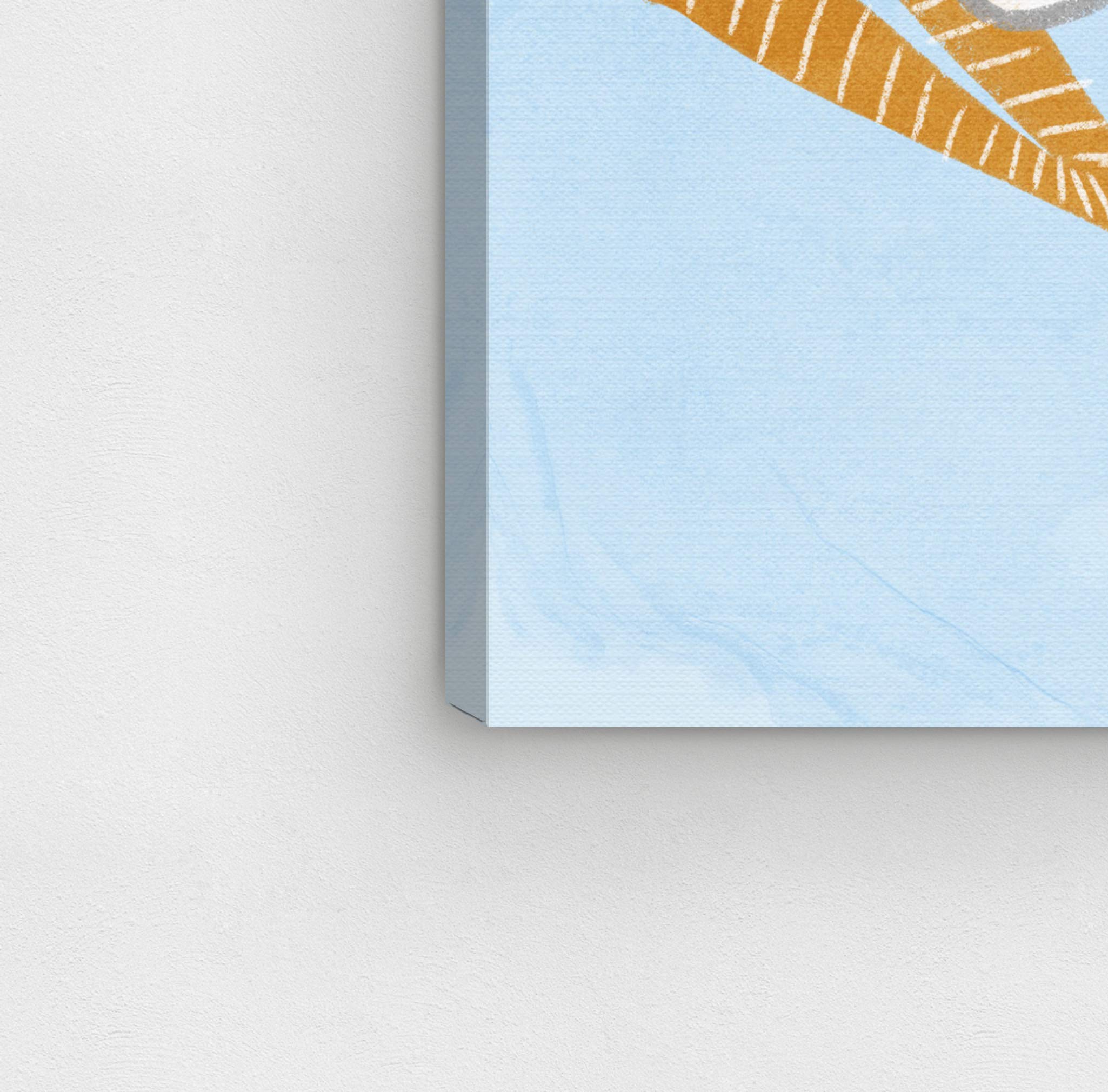 Oliver Gal Artist Co. 'Bonjour Spots' Animal Wall Art Canvas Print - 24x24 Inch Modern Home Decor in White & Blue - Perfect for Living Room, Bedroom, or Office Wall Decor