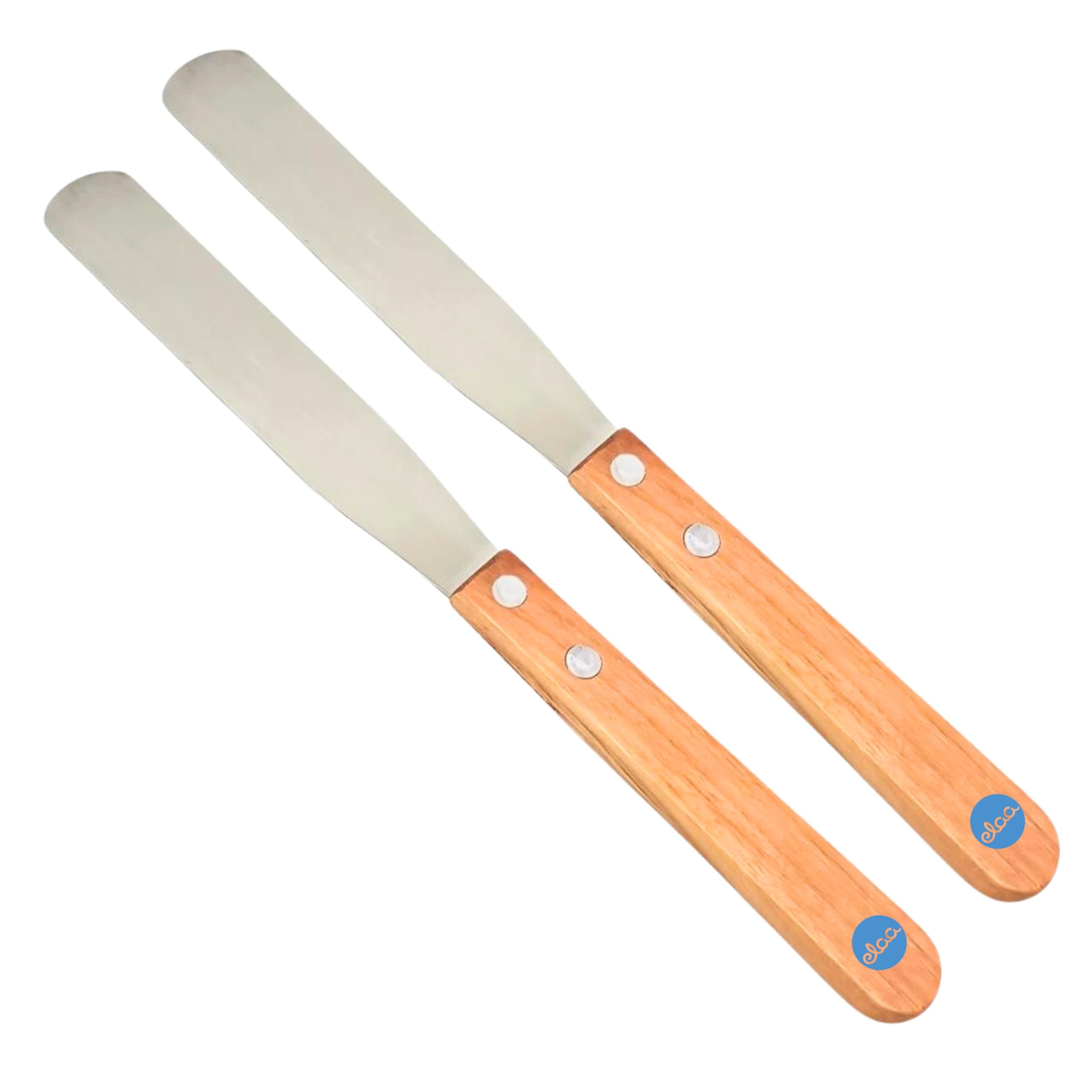 Stainless Steel Wax Knife with Wooden Handle for Ear Lobe & Piercing Care - 20.5cm Professional Waxing Tool for Women & Girls (Pack of 2) - Perfect for Salon, Spa & Home Waxing Treatments
