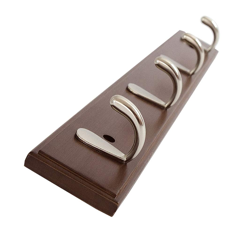 Sturdy Wooden Wall Mounted Coat Hooks - Stainless Steel Entryway Organizer for Coats, Hats & Keys | Perfect for Foyer, Bathroom Towel & Closet Storage