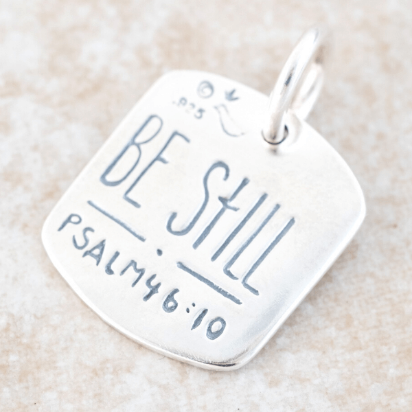 Beautiful Sterling Silver 'Be Still' Pendant Necklace with Psalm 46:10 Bible Verse - Perfect for Women's Daily Wear, Gifts & Religious Occasions