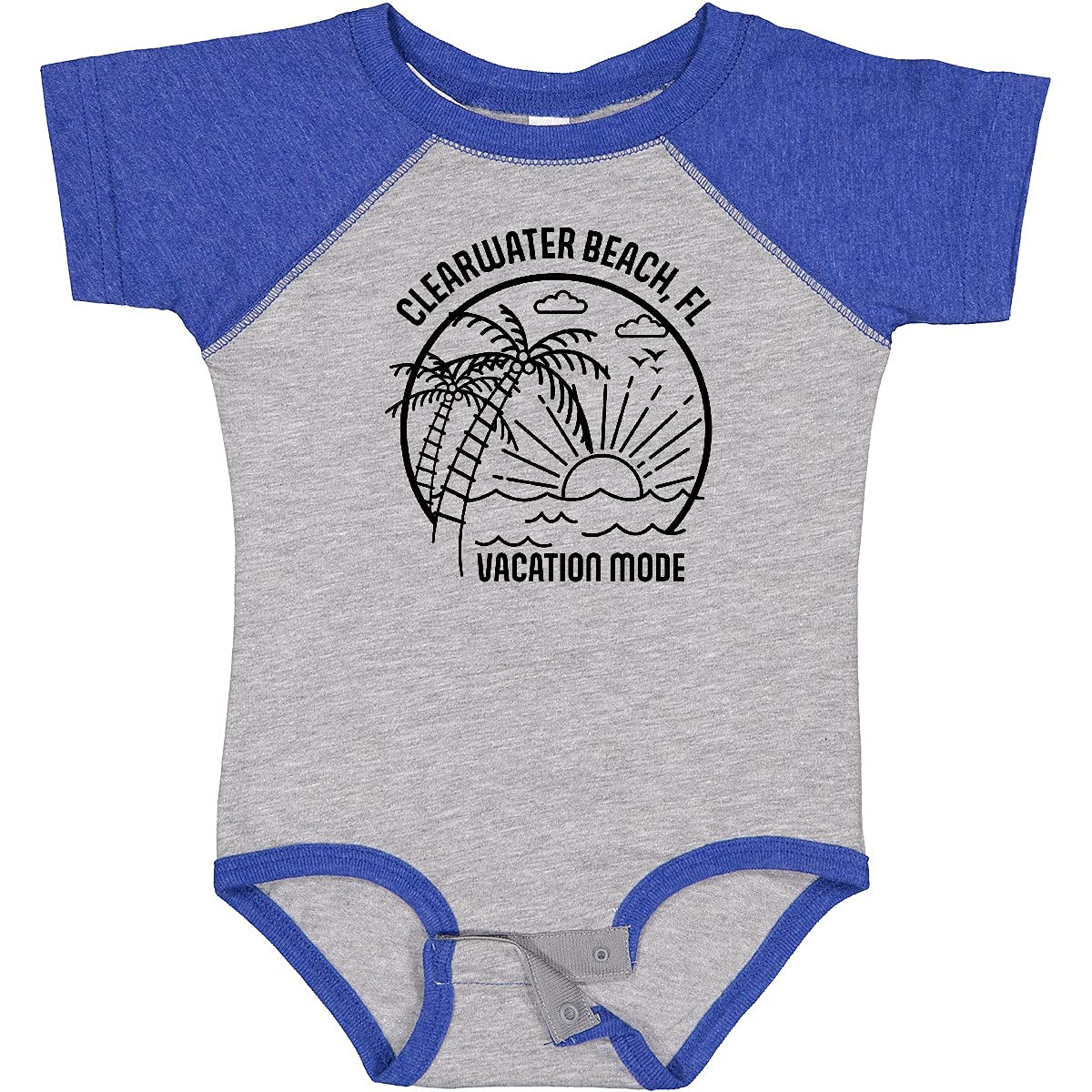 Inktastic Summer Vacation Mode Clearwater Beach Florida Baby Bodysuit - Cute Infant Onesie for Beach Trips & Family Vacations - Perfect Gift for Newborns & Toddlers