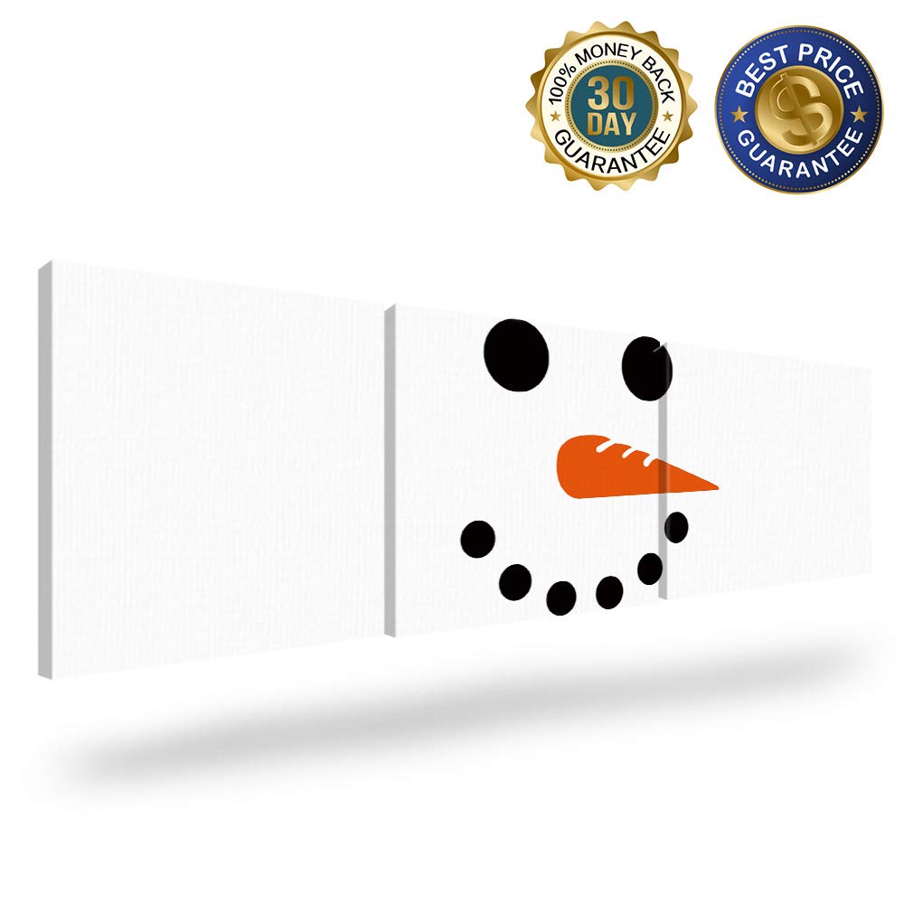 3 Panel Canvas Wall Art - Merry Christmas Snowman Painting for Bedroom, Living Room & Office Decor | Aesthetic Home Wall Decor Prints 12