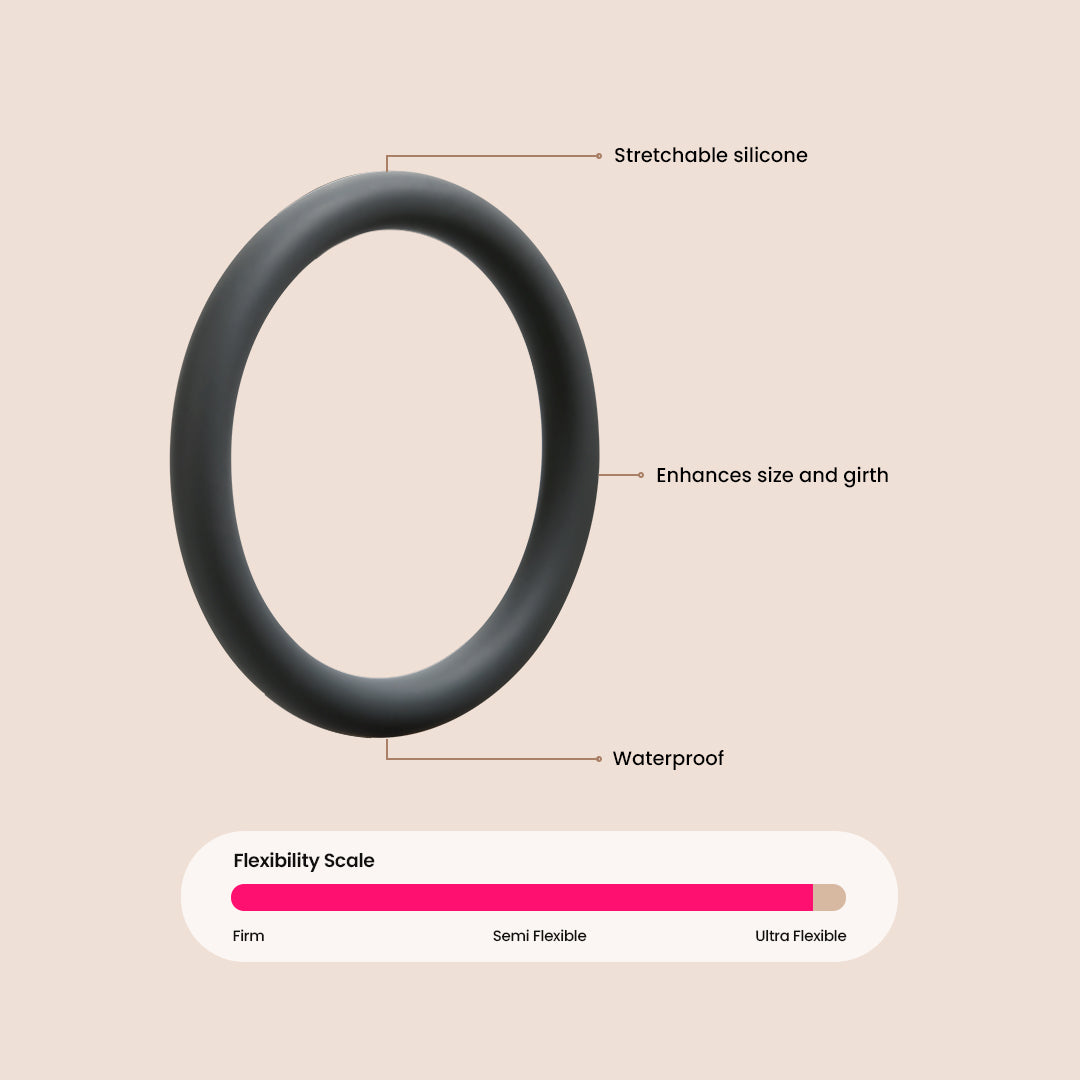 OptiMALE™ 3-Piece Thin Silicone Cock Ring Set for Men - Enhances Pleasure & Performance | Perfect for Couples Play, Solo Use & Intimate Moments