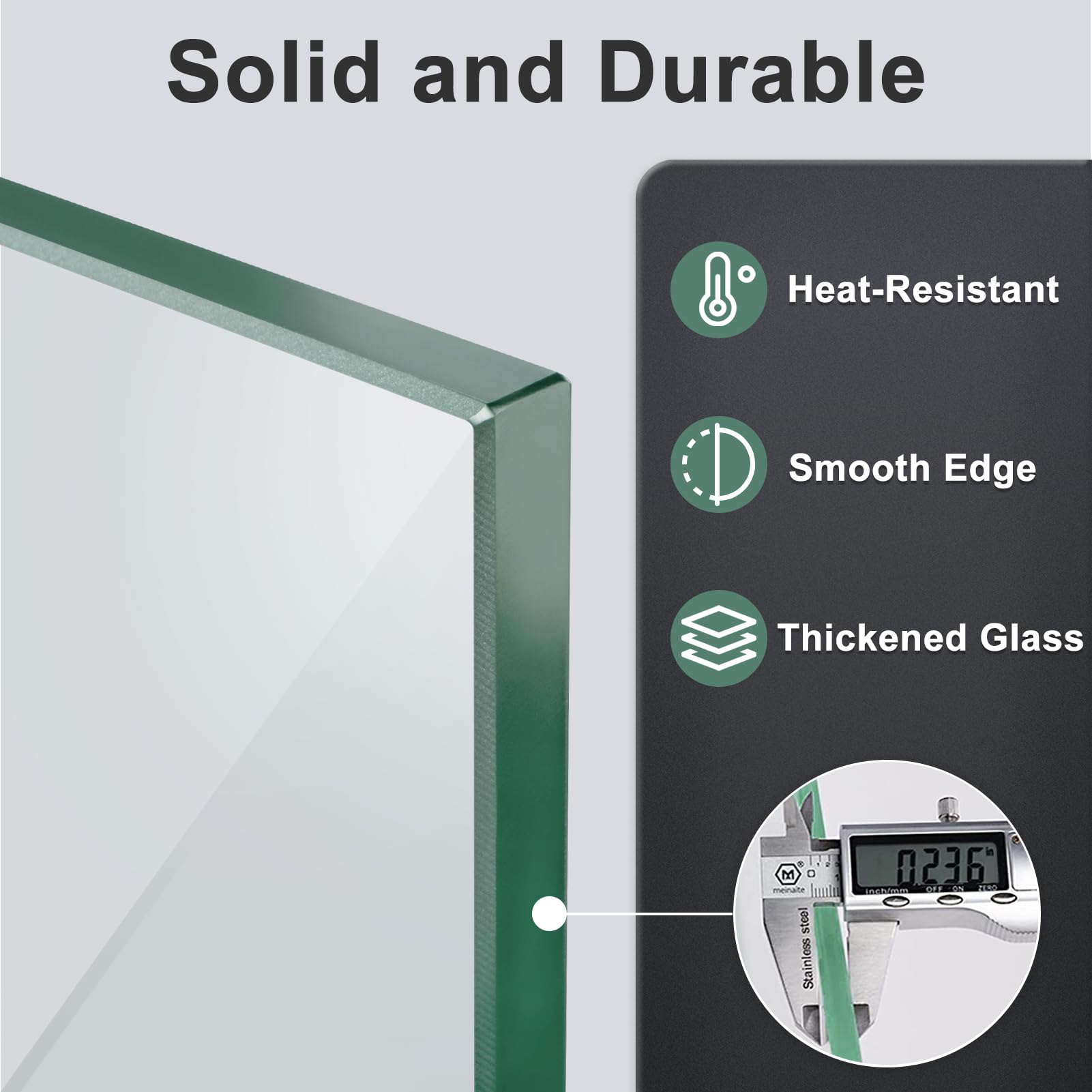 GASPRO 45 x 15.5 Inch Tempered Glass Wind Guard for Rectangular Fire Pit Table - Heavy Duty Aluminum Frame with Corner Brackets & Feet - Easy Assembly for Outdoor Patio, Backyard, and Camping Use