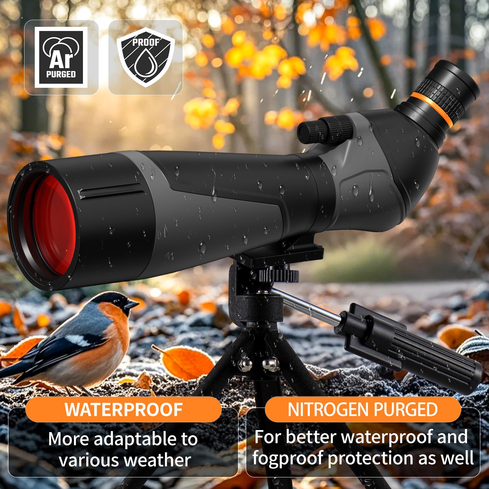 25-75x85 BAK4 Prism Spotting Scope with Tripod & Phone Adapter - High Power Bird Watching Telescope for Hiking, Travel, Hunting - Perfect for Outdoor Adventures, Wildlife Observation & Target Shooting