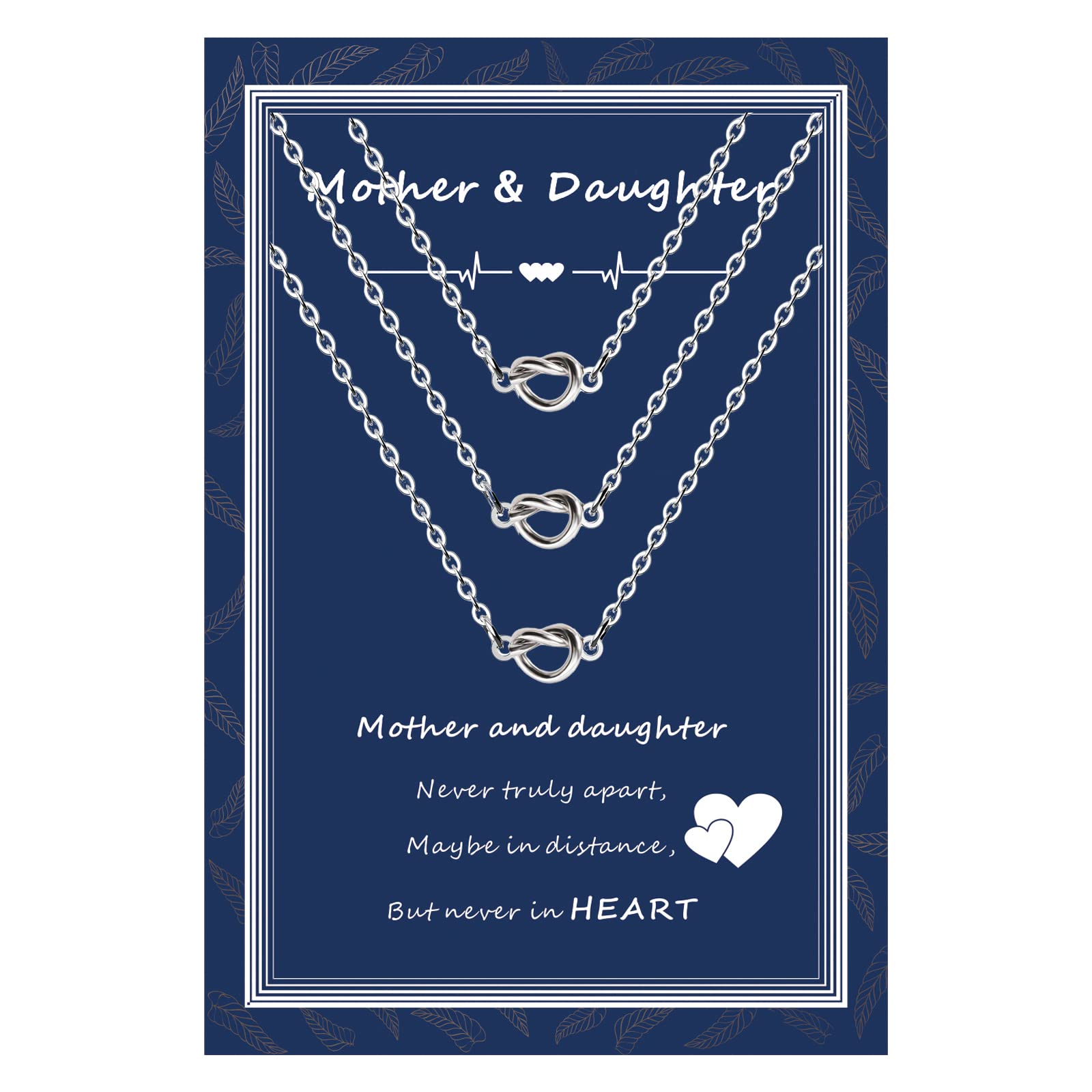 Matching Mother Daughter Necklace Set for 2 or 3 People - Heart Pendant Jewelry for Women & Girls | Perfect Birthday Gift for Mom, Daughter, Sister | Ideal for Family Bonding, Special Occasions & Everyday Wear