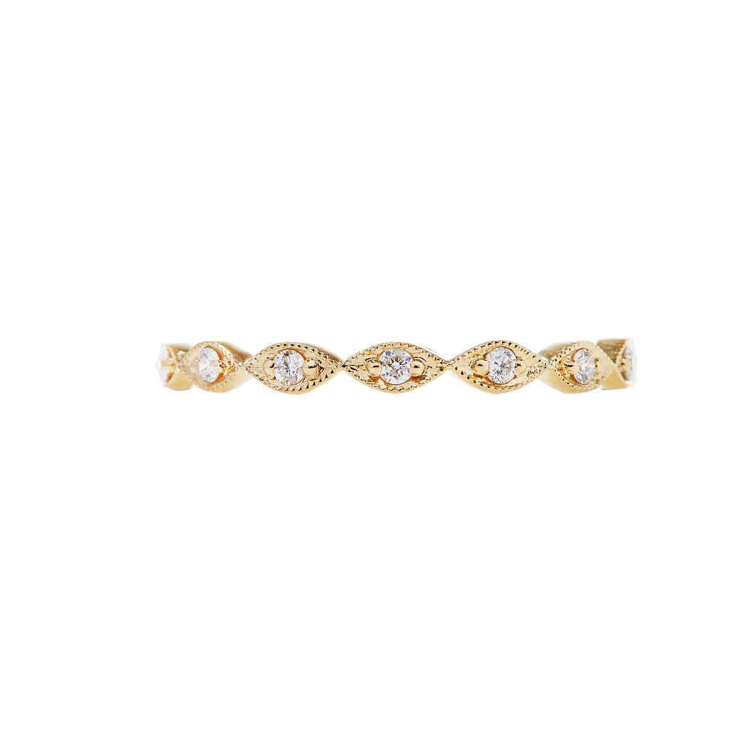 Eleanor Diamond Band Ring - Elegant 14K Gold Wedding & Engagement Ring for Women | Perfect for Proposals, Anniversaries, and Special Occasions