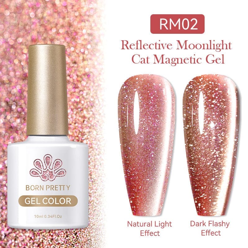 Reflective Moonlight Cat Magnetic Gel - 10ml Nail Polish for Night Glow & UV Protection - Perfect for Parties, Halloween & Nail Art Designs