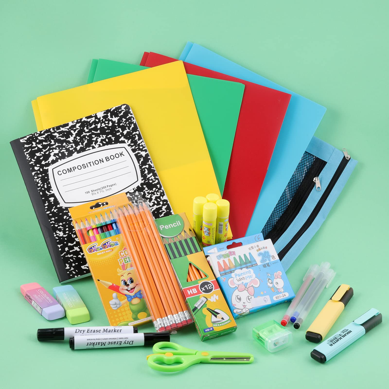 82-Piece Back to School Supplies Kit for Kids K-12 | Bulk School Essentials Set for Boys, Girls & Teachers | Includes Crayons, Pencils, Folders, Notebooks & More | Perfect for Classroom, Homeschool & Student Organization