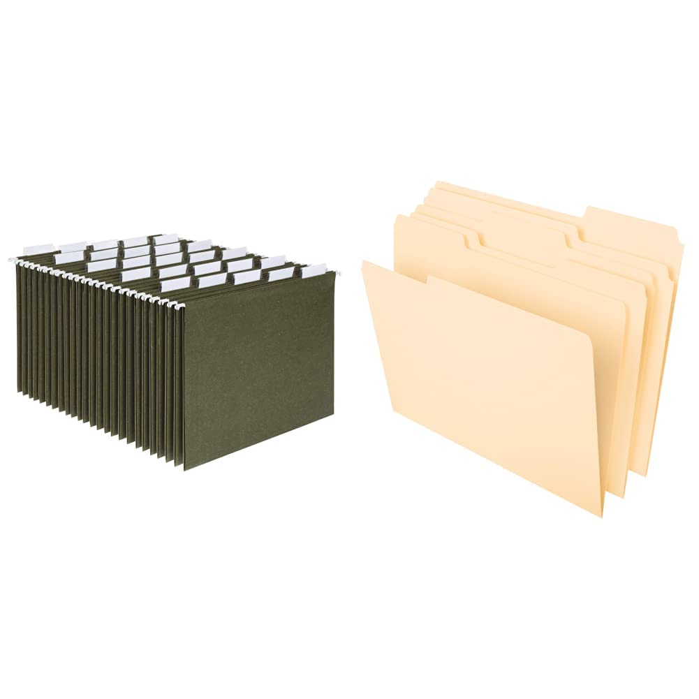 Pendaflex Hanging File Folders & Letter Size File Folders Bundle - Organize Documents for Office, School, and Home Filing Cabinets