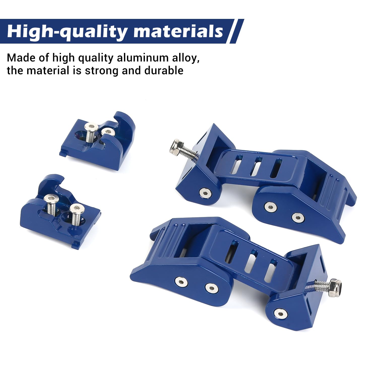 RT-TCZ Hood Latches Catch Kit for Jeep Wrangler JK JL & Gladiator JT (2018-2024) - Blue Off-Road Accessories - 2pc 3-Stripes Design - Durable Exterior Upgrade for Trail & Daily Driving