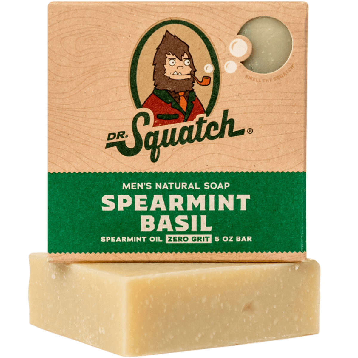 Dr. Squatch Natural Spearmint Basil Bar Soap for Men - Refreshing Body Wash with Essential Oils - Perfect for Shower, Gym & Travel