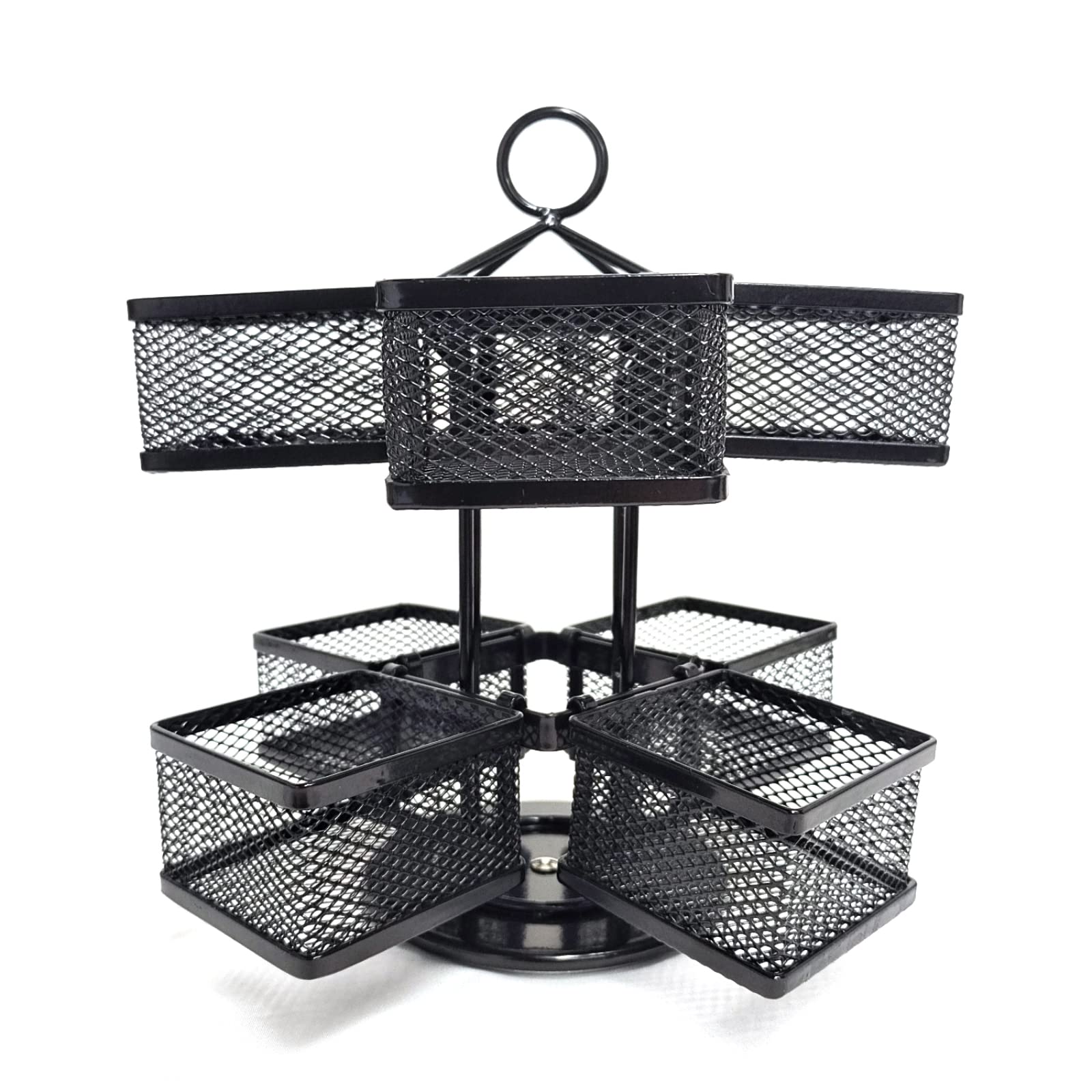 Rotating Tea Bag Organizer & Coffee Pod Holder - Adjustable Spinning Carousel Storage Basket for Kitchen Countertop, Cabinet, Pantry | Perfect for Organizing Tea Bags, K-Cups, and Coffee Pods in Small Spaces