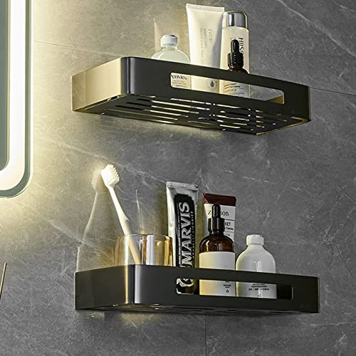 No Drill Shower Caddy - Rustproof Stainless Steel Wall Mounted Shower Organizer with Strong Adhesive for Bathroom, 2-Tier Storage Shelf (Gray) - Perfect for Small Spaces, Apartments & Dorm Rooms