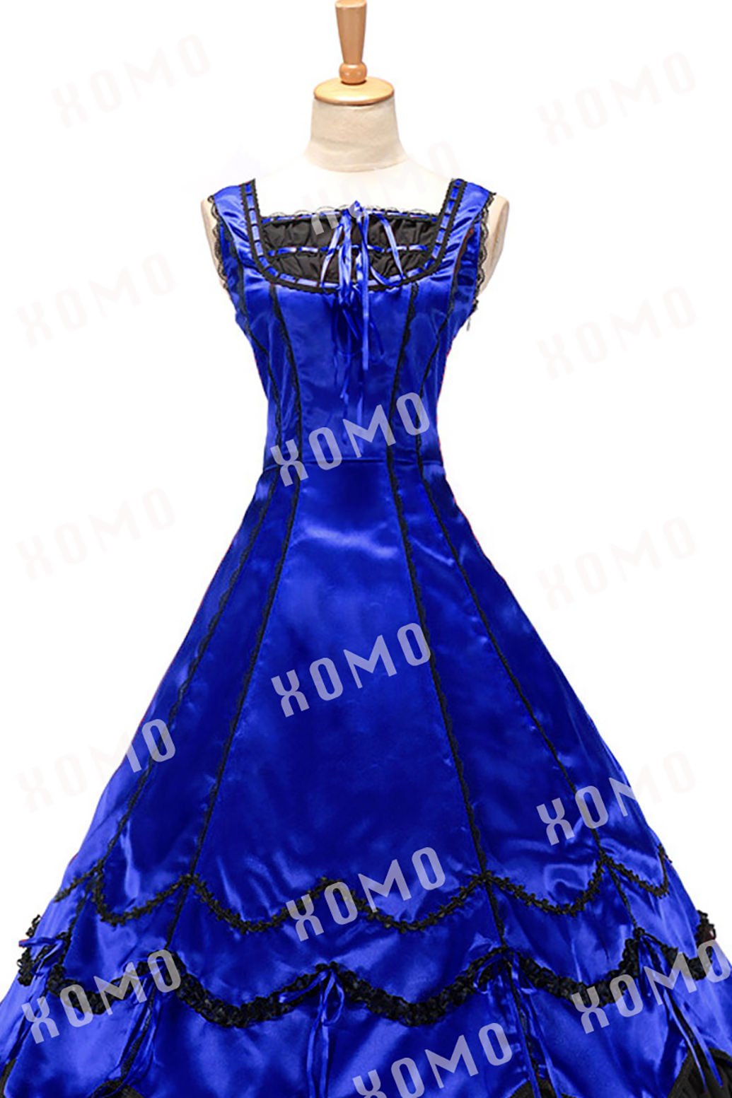 Elegant Civil War Gothic Southern Belle Satin Evening Dress - Vintage Sleeveless Gown for Historical Reenactments, Costume Parties & Themed Events