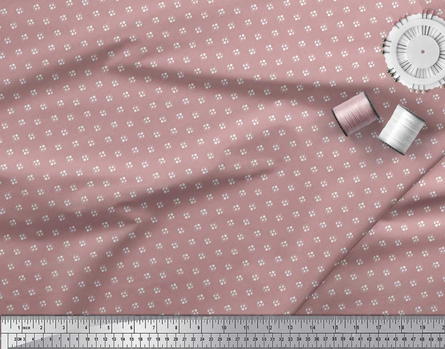 Soimoi Moss Georgette Brown Fabric by The Yard - 42 Inch Wide Geometric Printed Fabric with Circle & Diamond Design for Dresses, Skirts & DIY Projects - Soft Shirting Material for Fashion Sewing and Home Decor