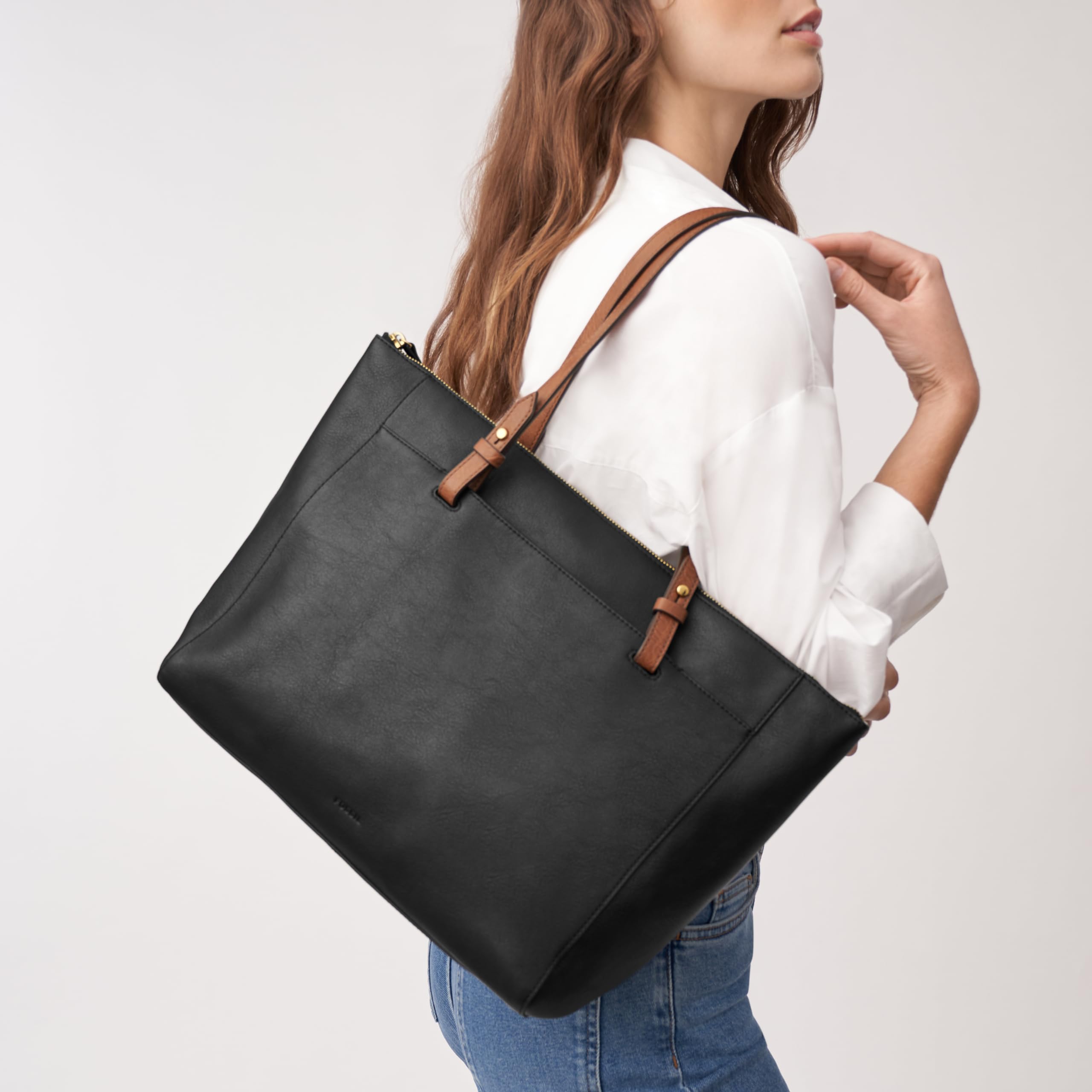 Fossil Women's Rachel Leather Tote Purse Handbag - Stylish & Spacious for Work, Travel & Everyday Use