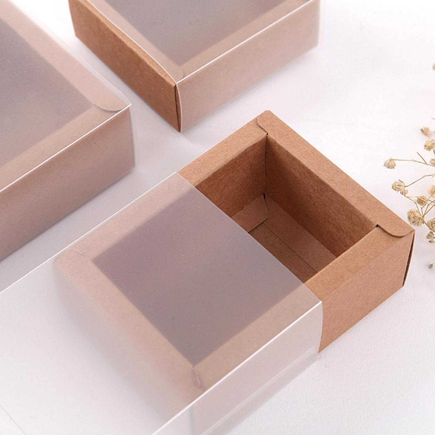 5 Pcs Clear Window Gift Boxes for Wedding Candy & Cake Packaging