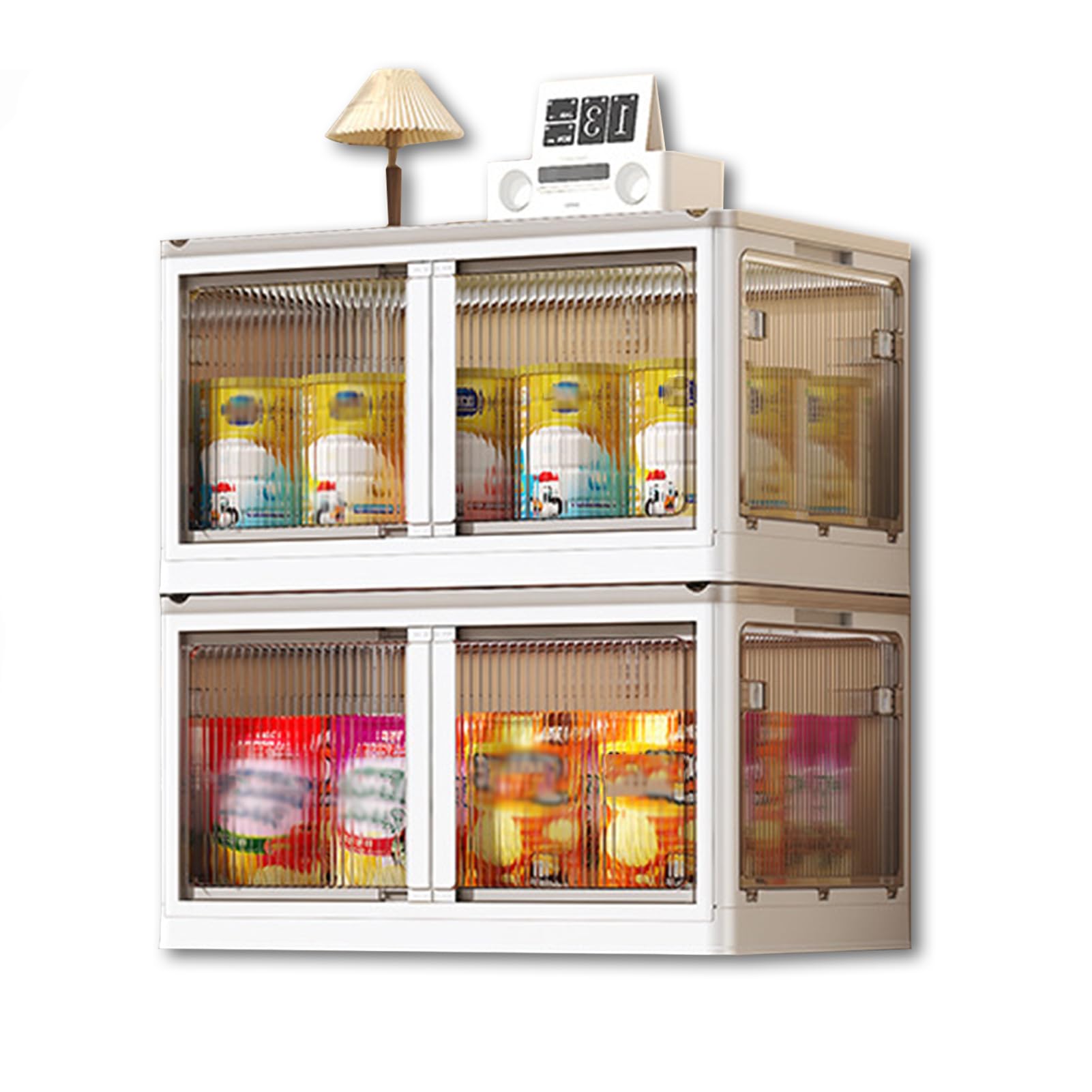 Clear Stackable Storage Box with Lid & Wheels for Home & Office