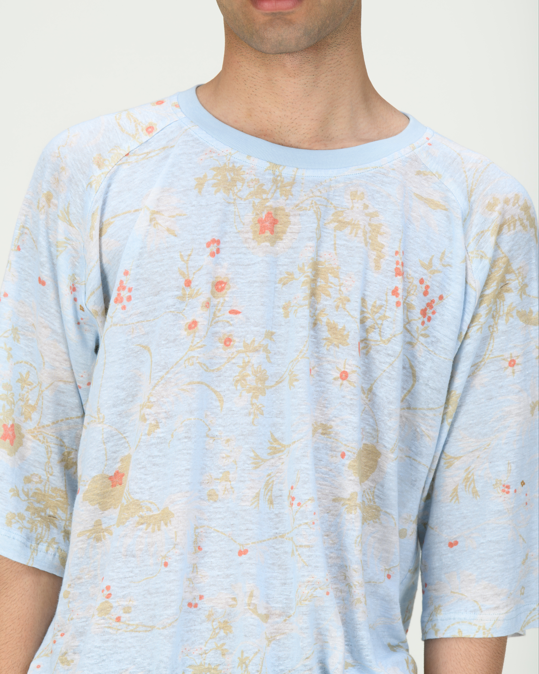Premium Linen Jersey T-Shirt in Ice Blue - Soft, Breathable & Stylish for Casual Wear & Summer Outfits