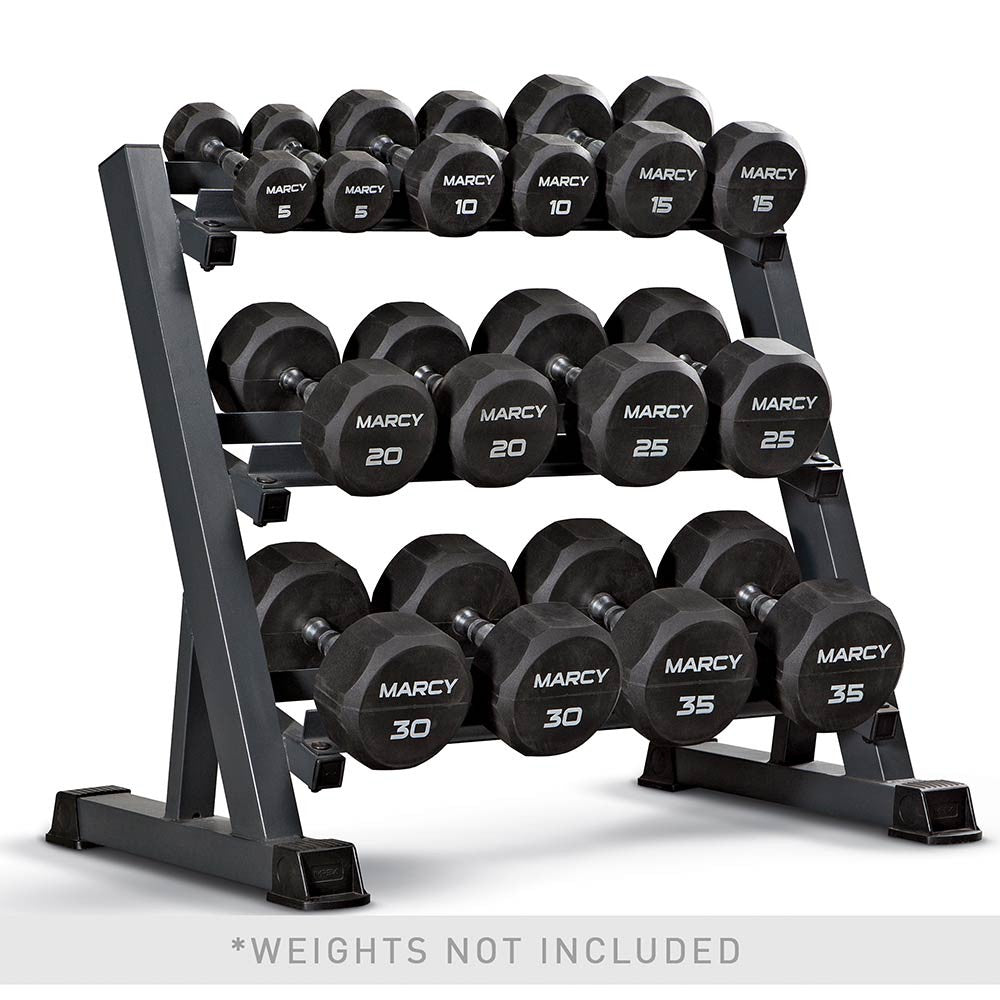 Marcy 3-Tier Dumbbell Weight Rack DBR 86 - Heavy Duty Dumbbell Storage Organizer for Home Gym, Garage, and Fitness Studio