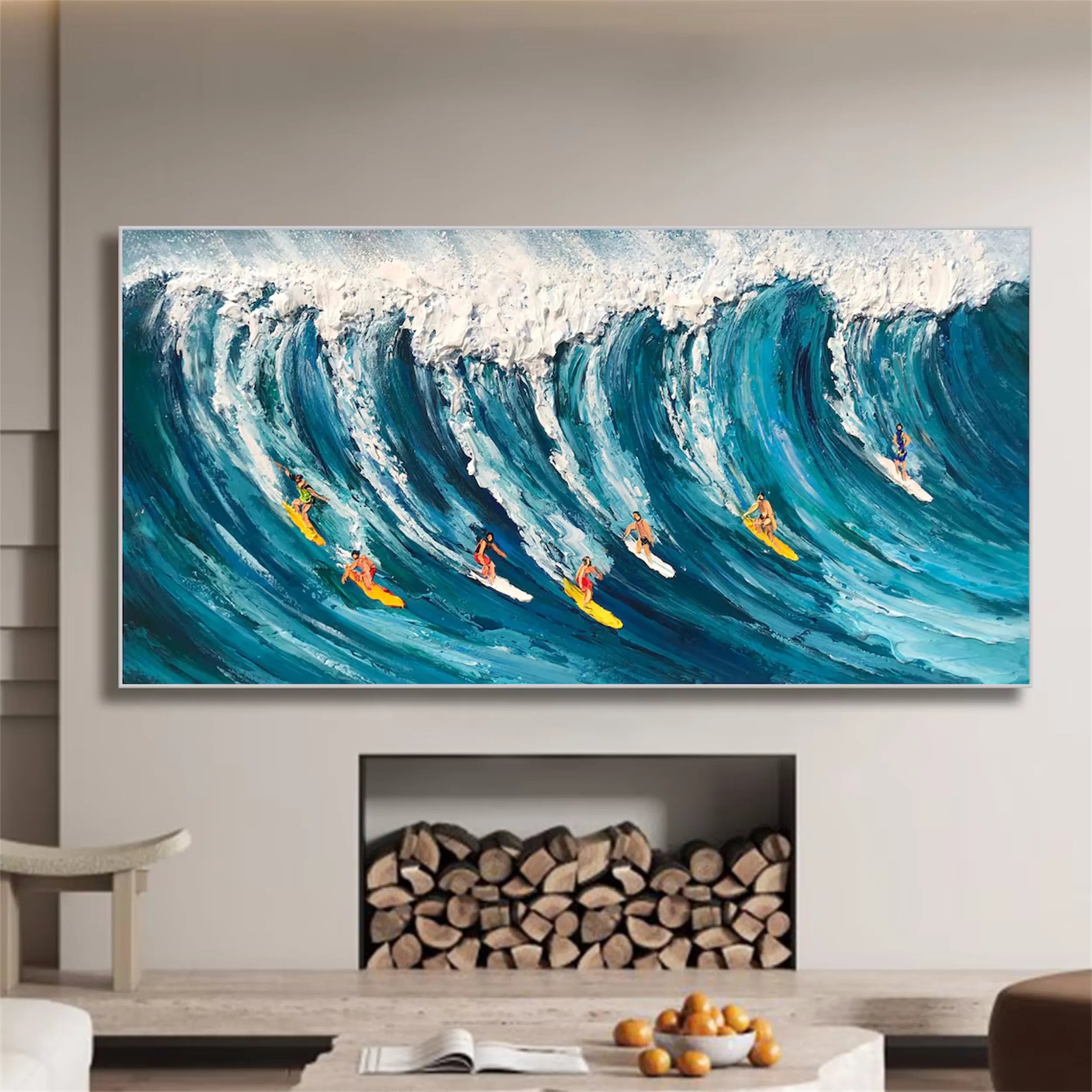 Ocean and Sky Painting #OS122 - Stunning Seascape Wall Art for Home & Office Decor - Perfect for Living Room, Bedroom, or Office Spaces