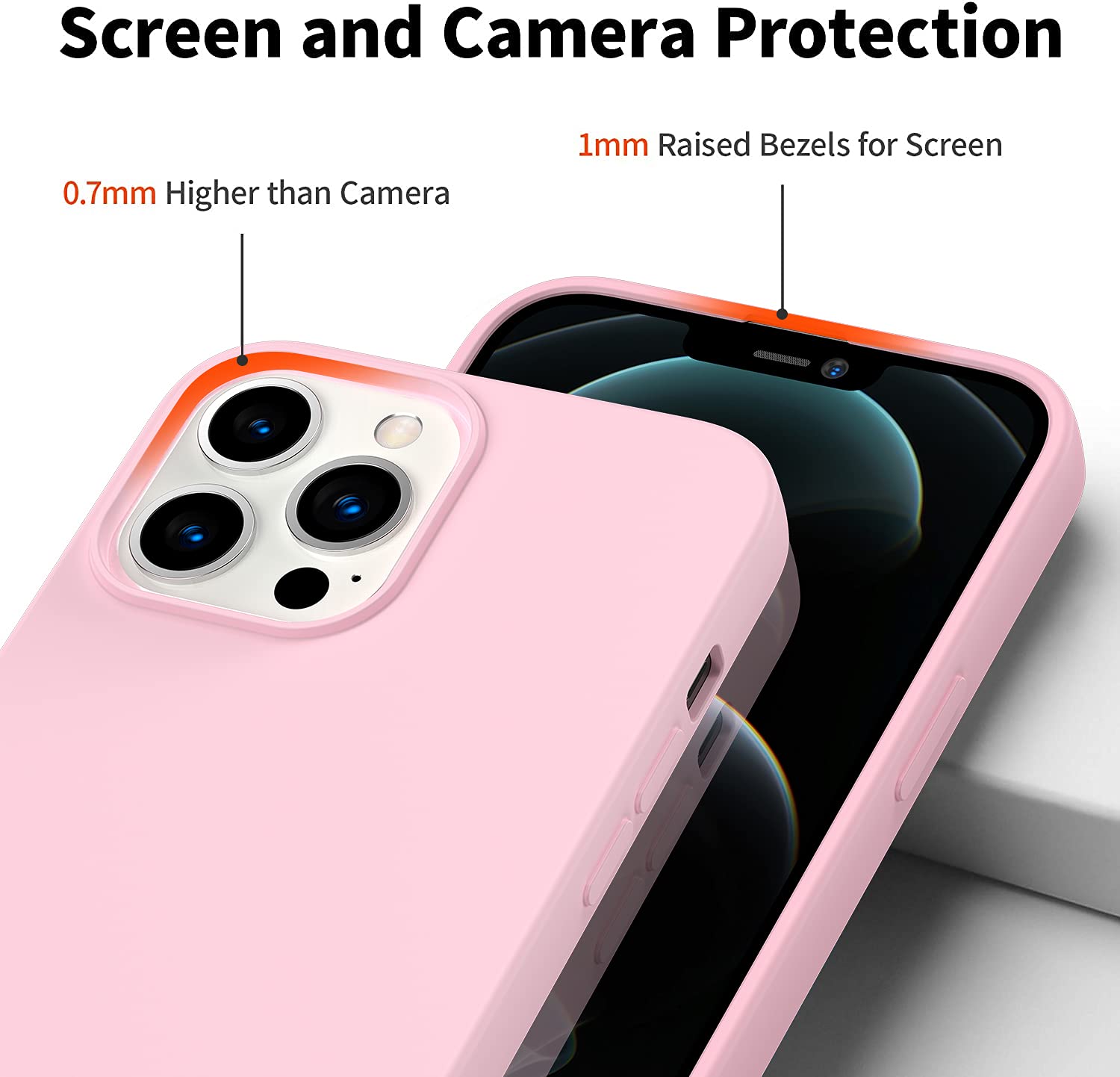 Premium Ultra Slim Shockproof Silicone Case for iPhone 13 Pro Max (6.7 Inch) - Soft Anti-Scratch Microfiber Lining with Enhanced Camera Protection - Perfect for Daily Use, Travel & Outdoor Activities (Pink)