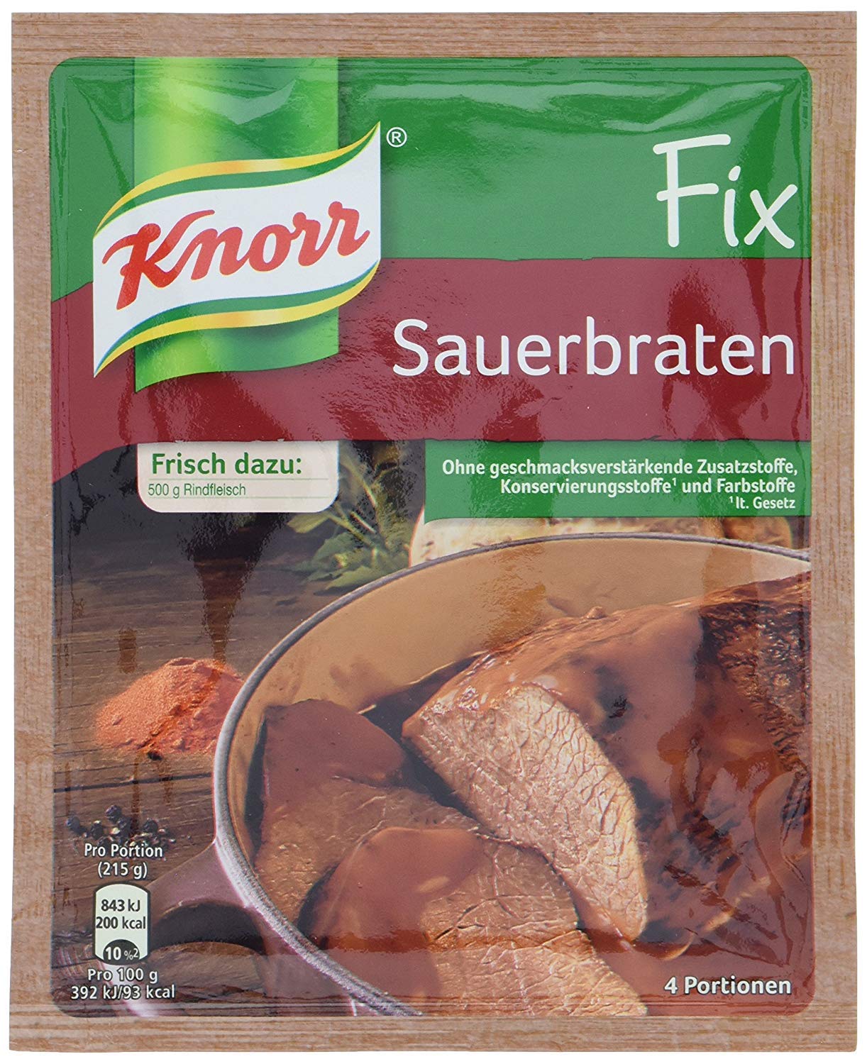 Knorr Fix German Style Pot Roast Sauerbraten 37g | Authentic German Seasoning Mix | Easy Home Cooking | Pack of 1 | Perfect for Slow Cooker, Oven & Family Dinners