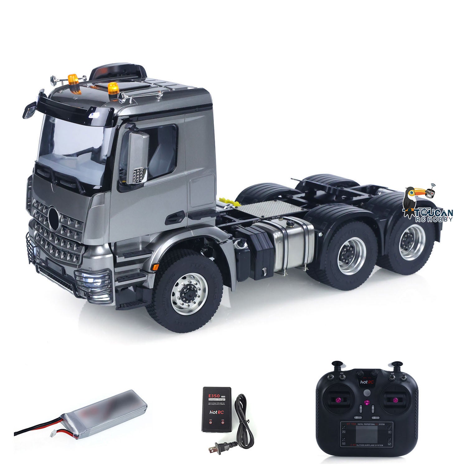 1/14 Scale RTR RC Tractor Truck - 2.4GHz Radio Control, 6x6 Off-Road, 2-Speed Metal Gearbox, No Lock Differential Axles - Compatible with TAMIYA Trailers - Perfect for Crawling, Hauling & Off-Road Adventures