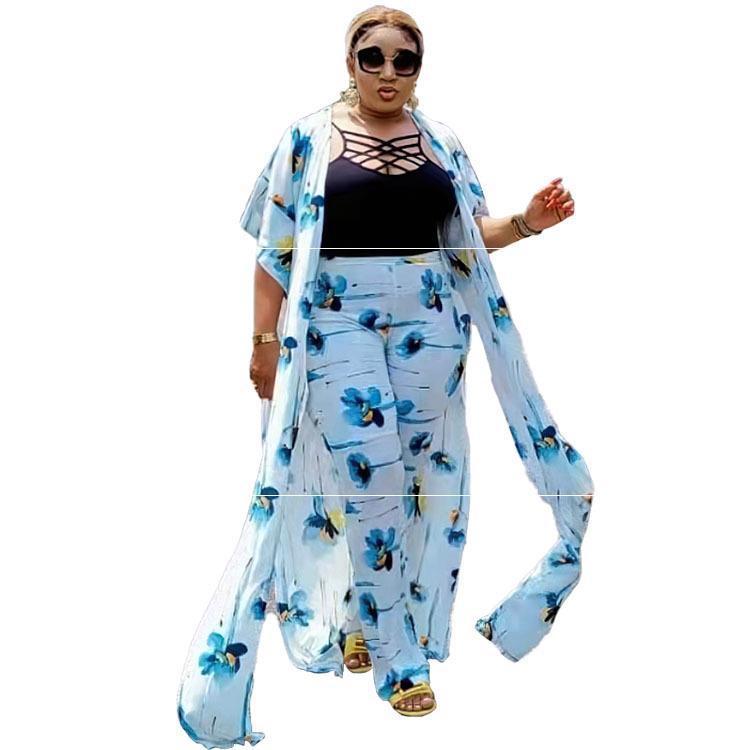 African Women's 3-Piece Outfit Set - Stylish Tank Top & Robe for Casual Wear, Beach Cover-Up, or Lounge Comfort | Perfect for Summer Fashion, Vacation, and Relaxation at Home