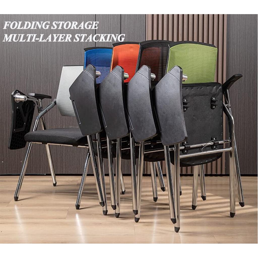 Ergonomic Student Desk Chair with Attached Foldable Table - Adjustable Mesh Office Chair with Lumbar Support, Tablet Arm & Cup Holder - Perfect for Home Study, Online Classes & Small Spaces (Black)