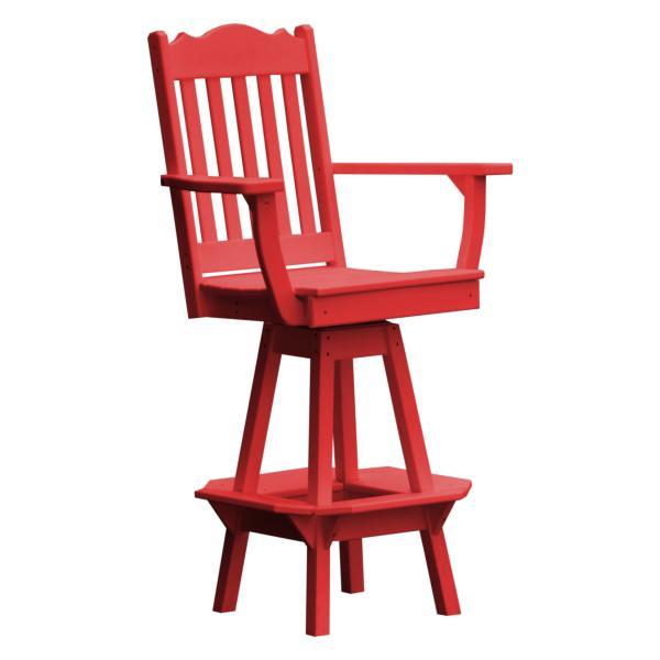 Royal Swivel Bar Stool with Arms - Adjustable Height & Comfortable Seat for Kitchen Island, Home Bar & Dining Room