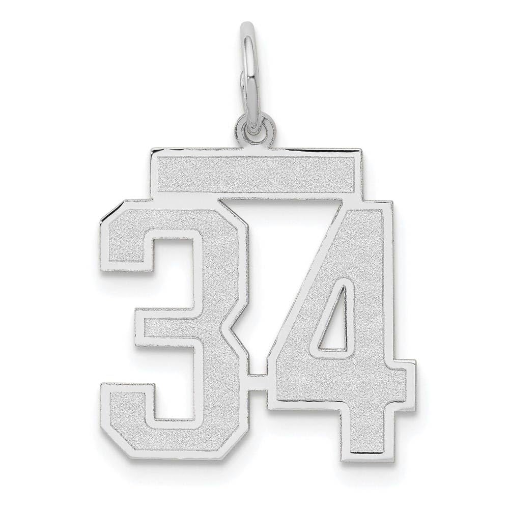 14K White Gold Black Bow Pendant - Jersey Collection, Medium Size 34 - Elegant Necklace for Women, Perfect Gift for Birthday, Anniversary & Special Occasions