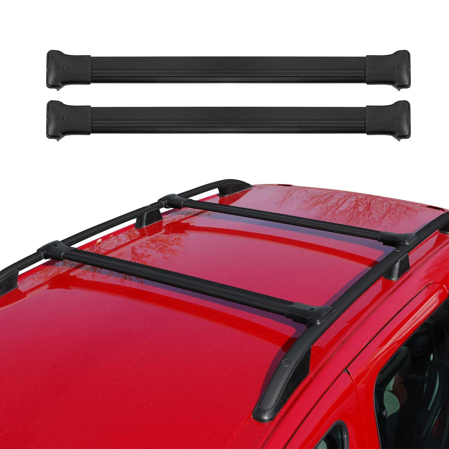 OMAC Aluminum Black Roof Rack Cross Bars for Mercedes ML Class W166 (2012-2015) - Heavy Duty Luggage Carrier for SUVs | Perfect for Road Trips, Camping Gear & Outdoor Adventures