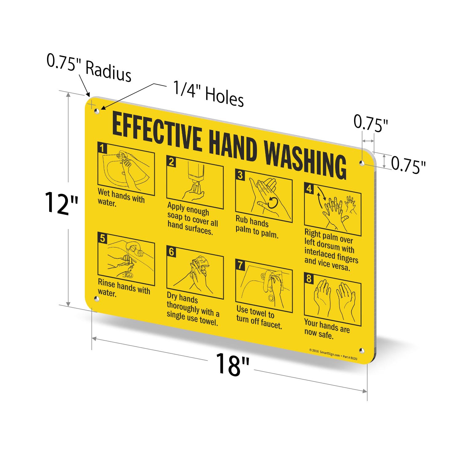 SmartSign Effective Hand Washing Sign | 12