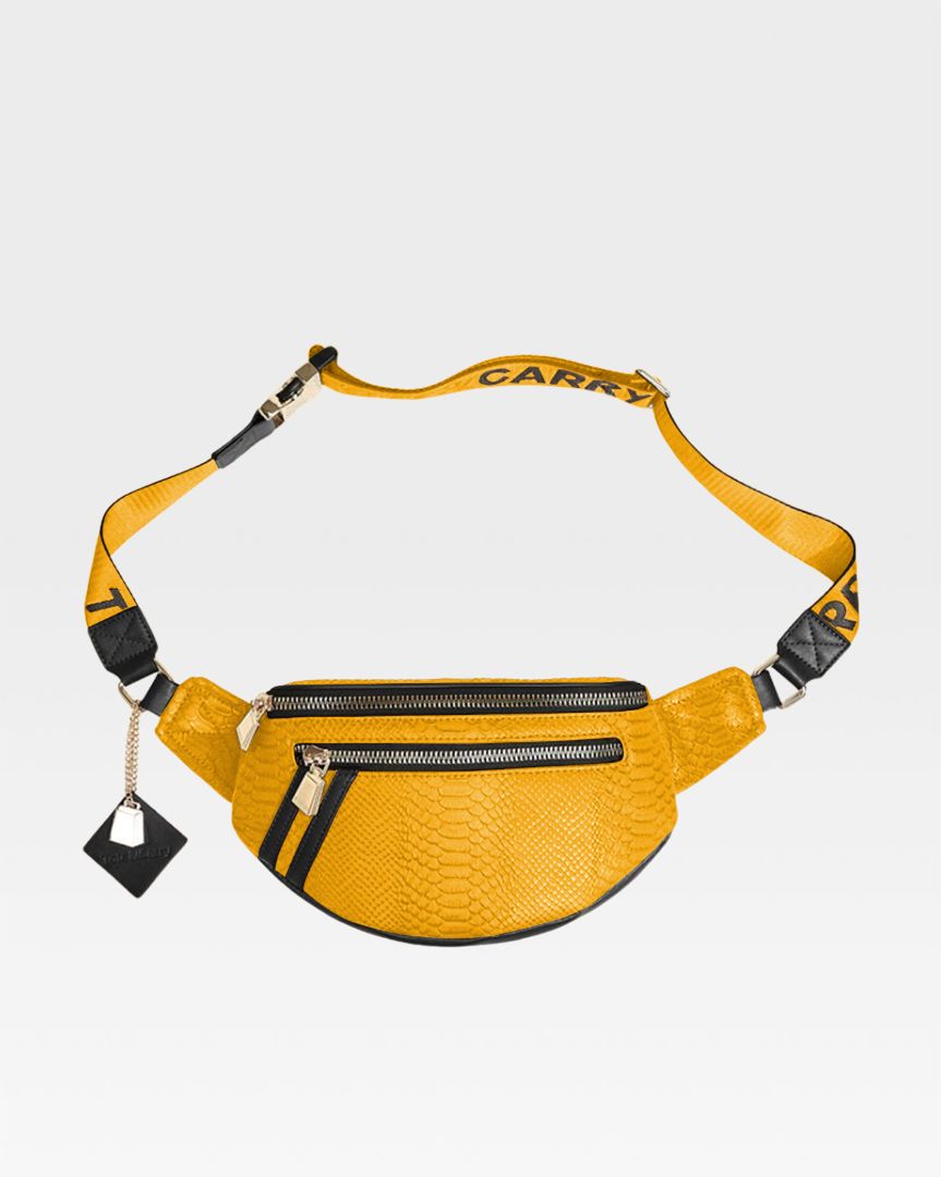 Apollo 1 Fanny Pack - Black & Yellow Waist Bag for Men & Women | Perfect for Hiking, Travel, and Outdoor Adventures