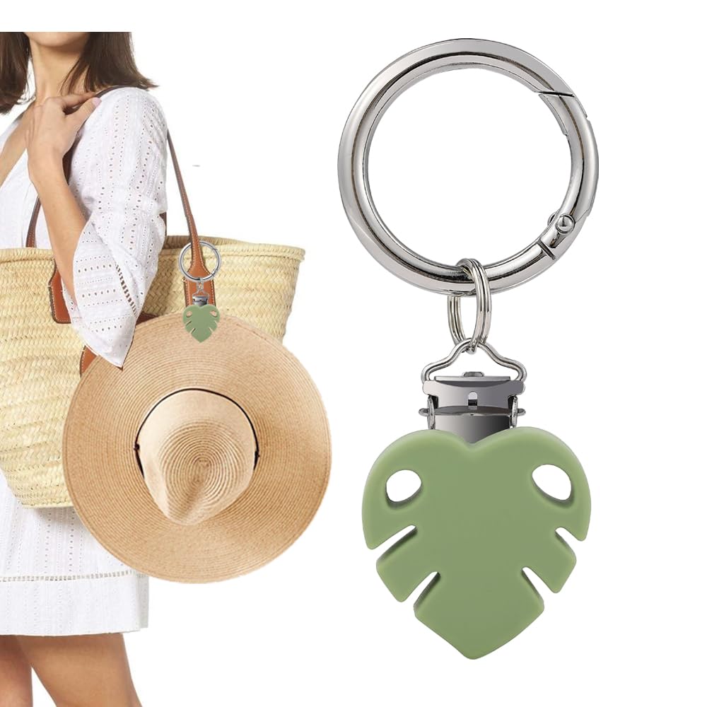 Multifunctional Hat Clip Holder for Travel Bags, Backpack, Luggage, Purse & Tote - Secure Hat Attachment Accessory for Women & Men (Leaf Green) - Perfect for Hiking, Camping, Beach & Airplane Travel