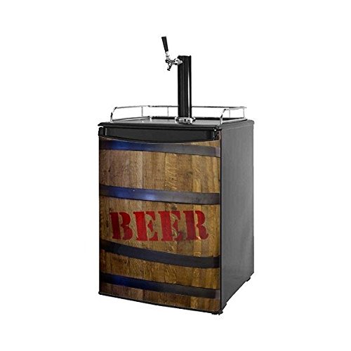 Premium Kegerator Skin - Beer Barrel 01 Design | Fits Medium Dorm Fridge & Kegerators | Perfect for Home Bars, Man Caves & Game Day Parties