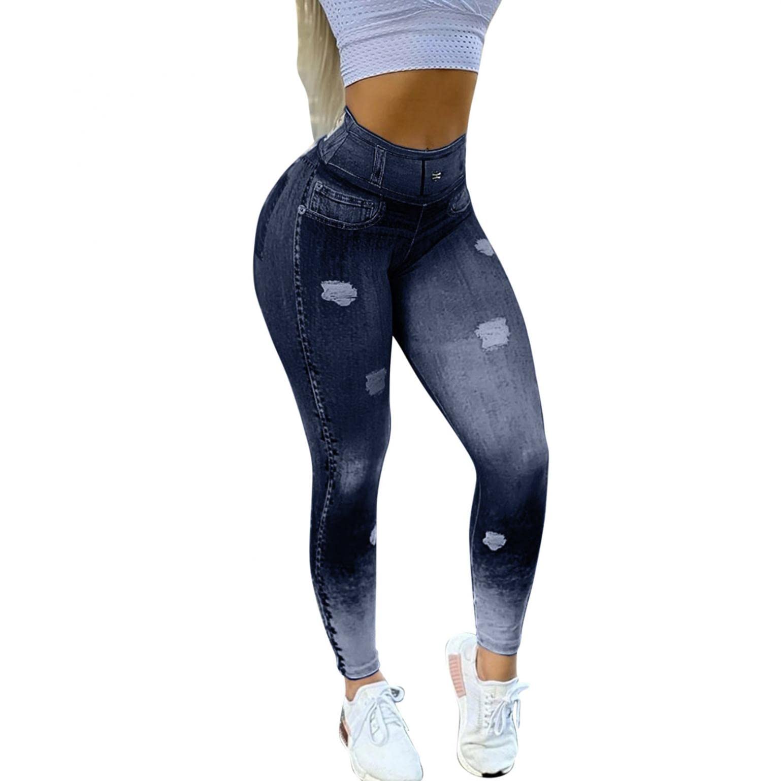 Women's High Waisted Tummy Control Yoga Leggings - Booty Lifting, Anti-Cellulite Textured Workout Pants for Yoga, Gym & Lounge | Black