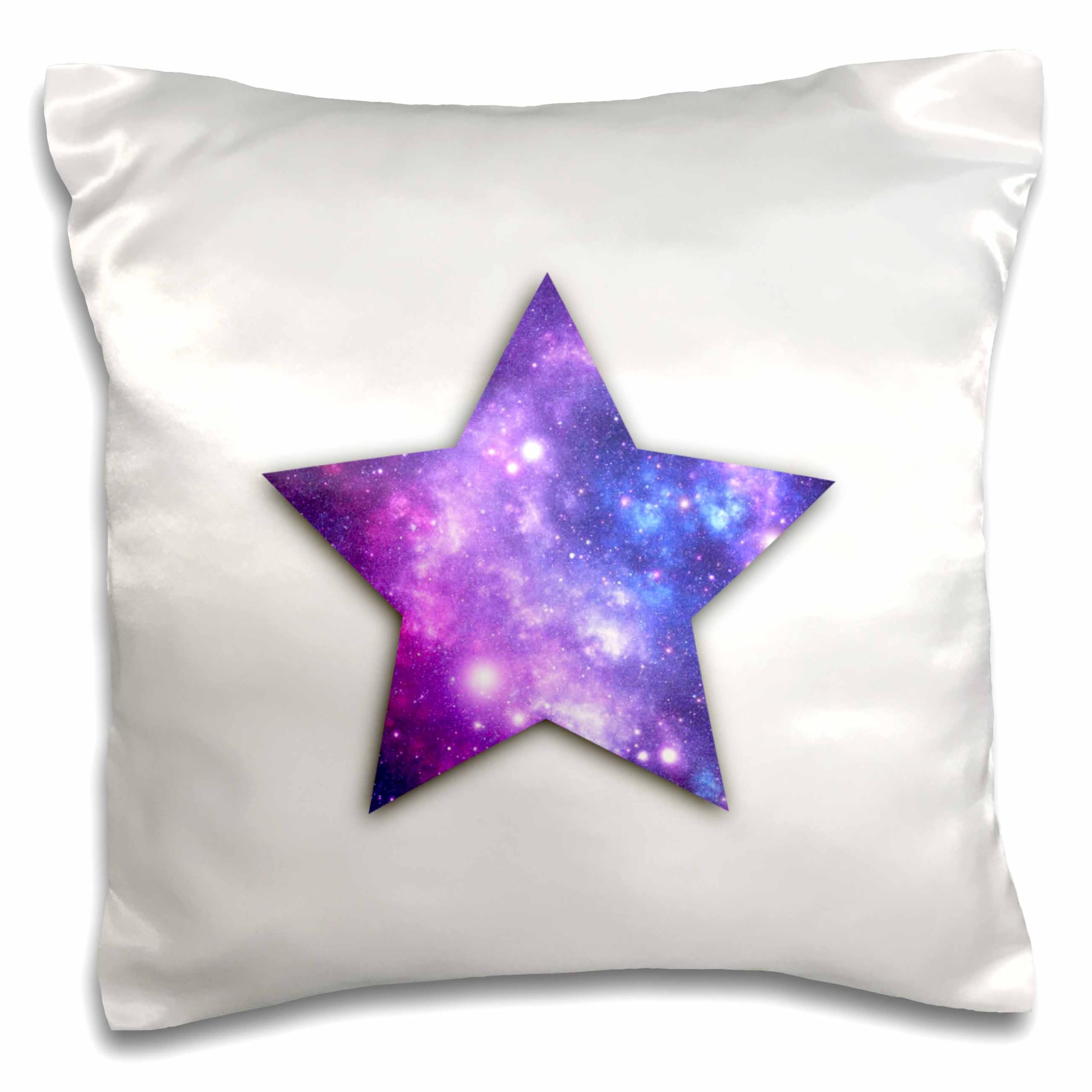 3D Rose Space Star Galaxy Pillow Case - 16x16 Inch Purple Outer Space Nebula Star Design - Perfect for Home Decor, Bedroom & Living Room Accent