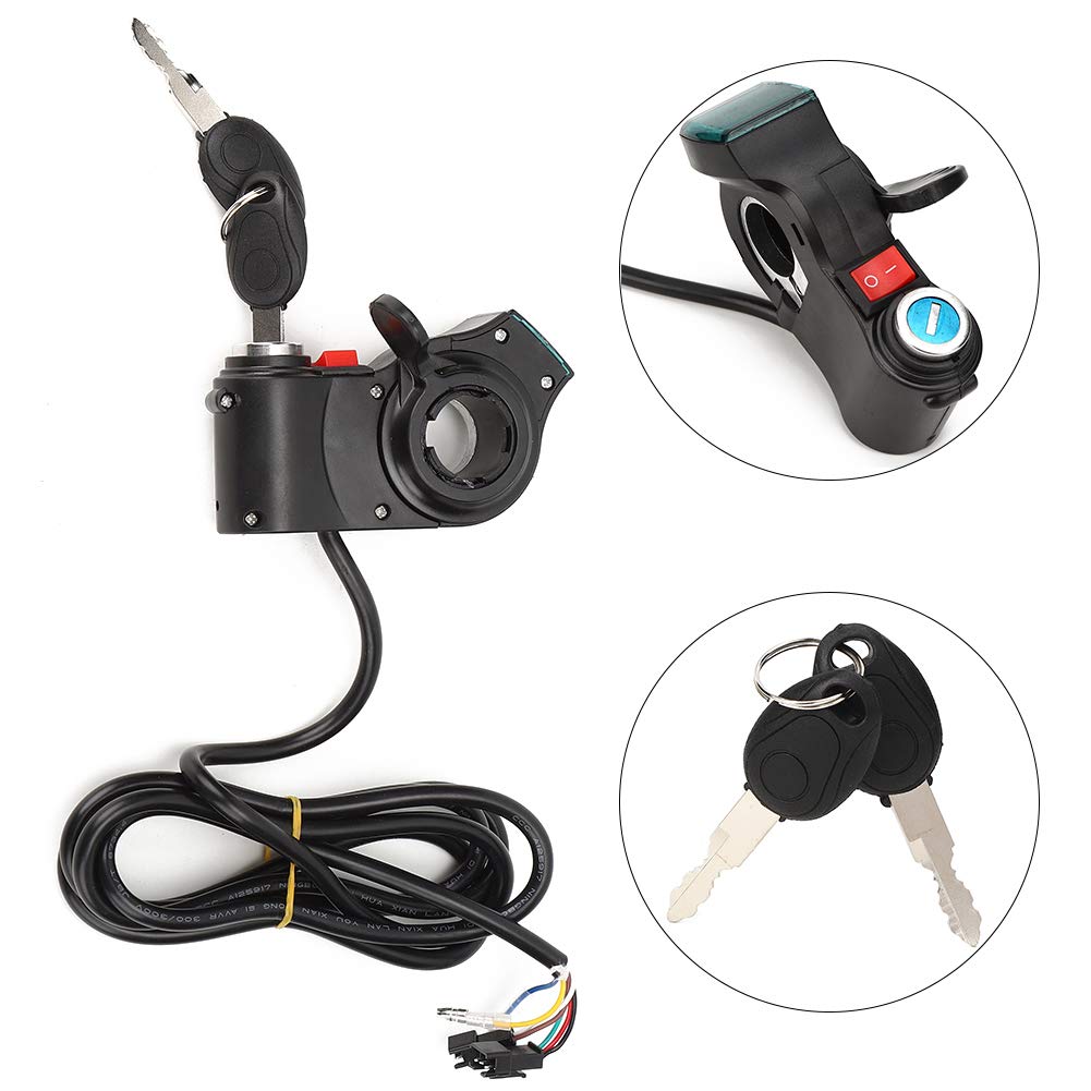 Keenso Handlebar Switch with Red Screen & Thumb Lock - Electric Scooter Throttle Grip & Modification Accessories (Black) - Perfect for DIY Upgrades & Urban Commuting