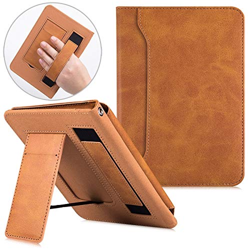 Premium PU Leather Protective Cover with Hand Strap & Stand for Kindle Paperwhite 10th Gen (2018) - Durable Case Fits All Paperwhite Models - Perfect for Reading, Travel & Commuting (Black)