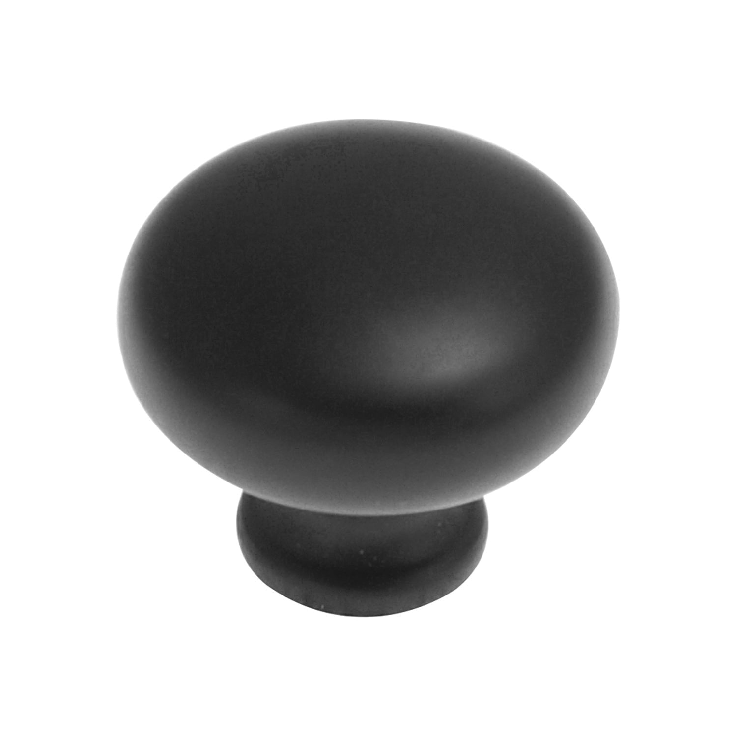 1-1/4 Inch Matte Black Cabinet Knob - Rustic Cottage Style Hardware for Kitchen Cabinets, Dressers & Furniture - Easy to Install & Durable Finish