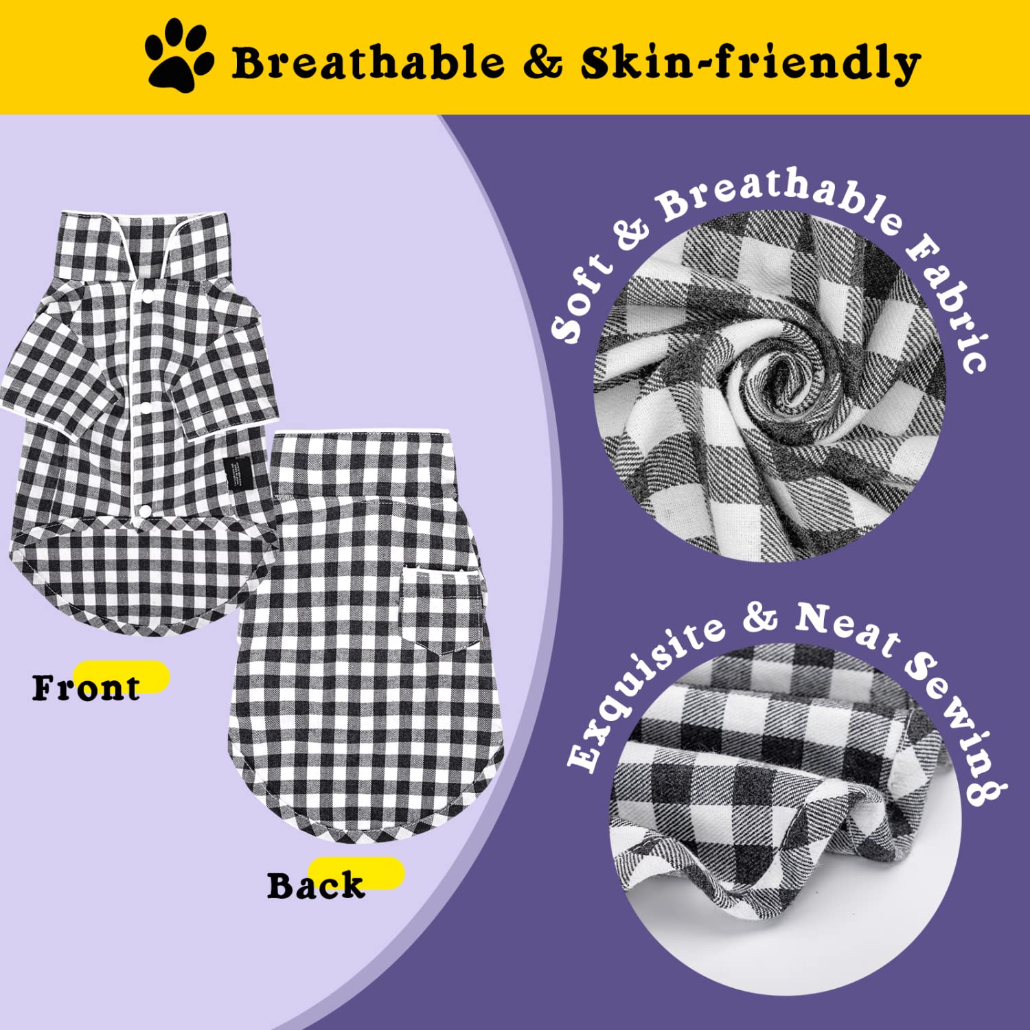 Premium Plaid Dog Pajamas - Breathable & Skin-Friendly Pet Shirts for Small, Medium & Large Dogs | Cozy Sleepwear & Cute Outfits for Indoor Comfort & Photo Shoots