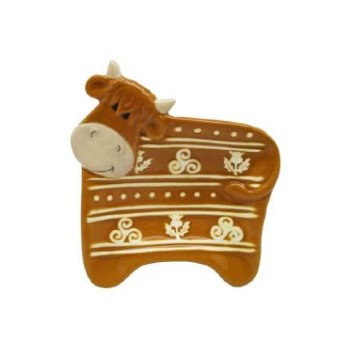 Ceramic Highland Cow Teabag Holder - Cute Scottish Cow Tea Bag Rest - Perfect for Tea Lovers, Kitchen Decor, and Gift Ideas - Use for Afternoon Tea, Home Decor, or as a Unique Housewarming Present