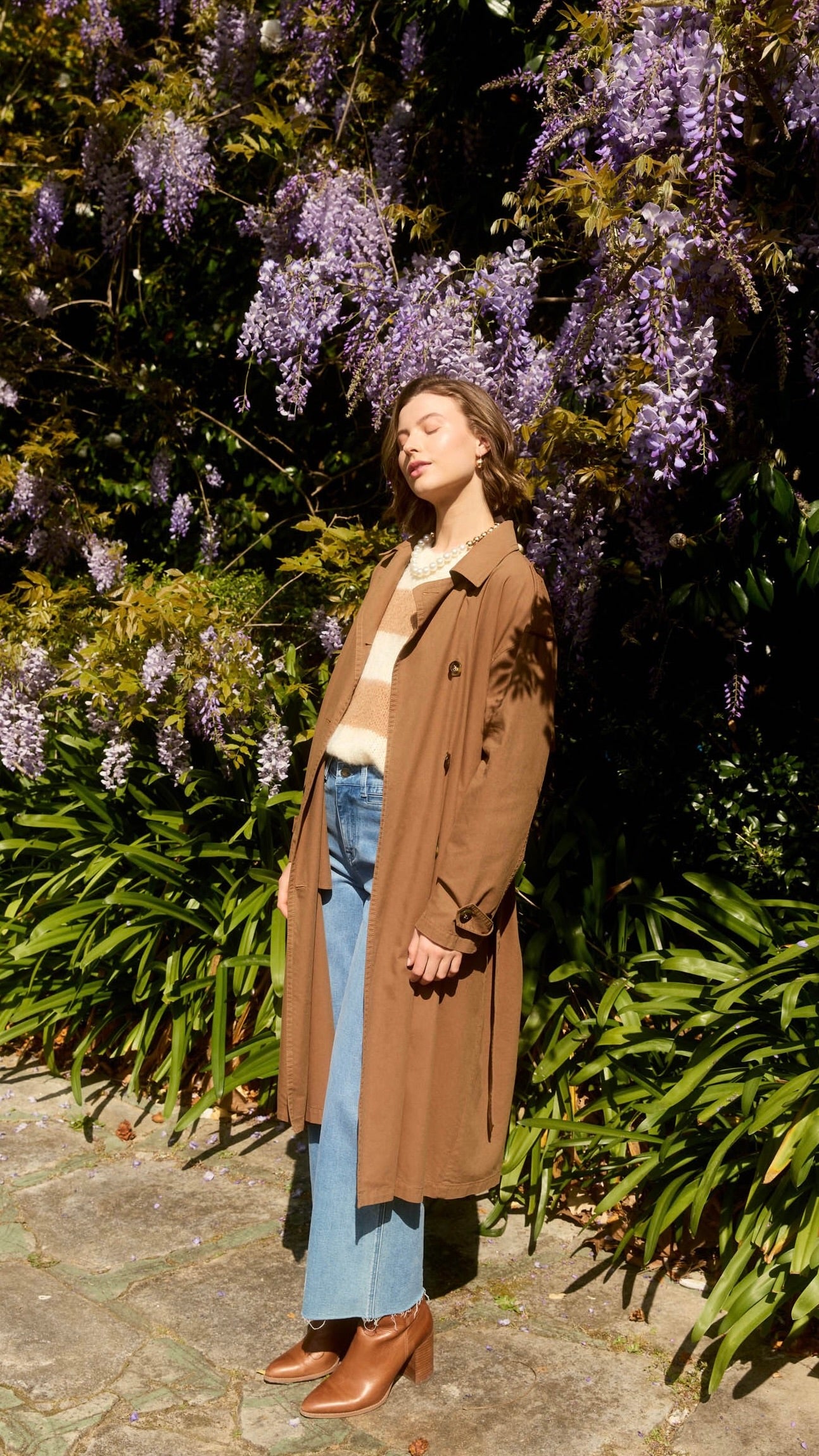 Freya Women's Trench Coat in Toffee Brown - Classic Long Waterproof Raincoat for Fall & Winter | Perfect for Office, Travel & Everyday Wear